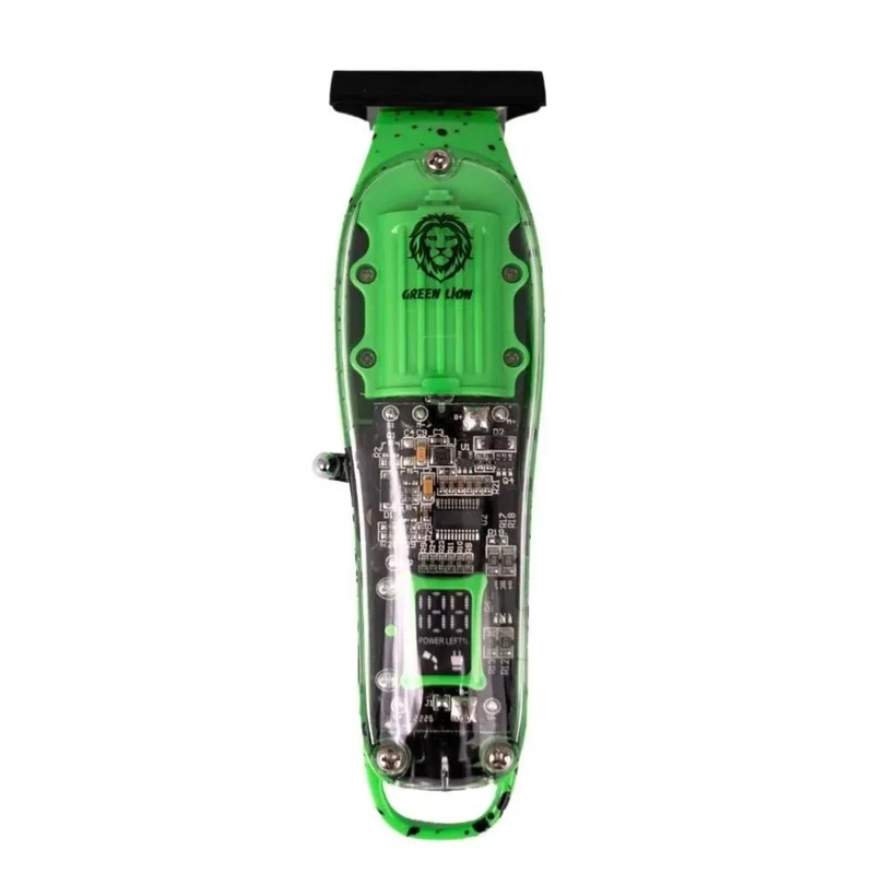 ارسال فوری + گارانتی اصالت کالا +ماشین اصلاح مو شفاف گرین لاین Green Lion Hair Trimmer Transparent Pro