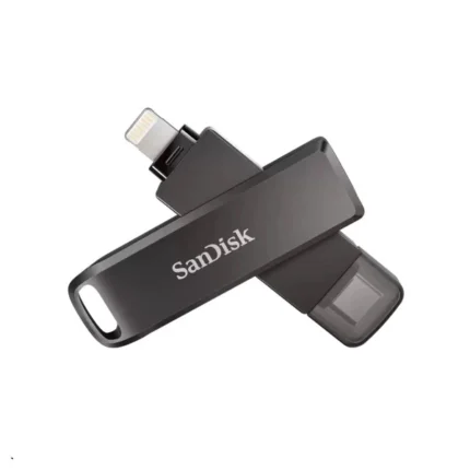 ارسال فوری + امکان خرید حضوری + فلش مموری سن دیسک مدل sandisk PHONE DRIVE ( LIGHTNING / TYPE-C ) ظرفیت 256 گیگابایت با رابط لایتنینگ، USB Type-C