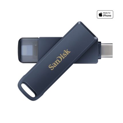 ارسال فوری + امکان خرید حضوری + فلش مموری سن دیسک مدل Sandisk Phone Drive ( TYPE-C/LIGHTNING ) ظرفیت 256 گیگابایت سرمه ای