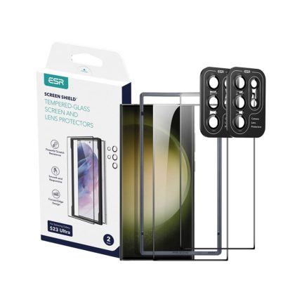 محافظ صفحه و لنز دوربین ESR برای Galaxy S23 Ultra (بسته ۲تایی)